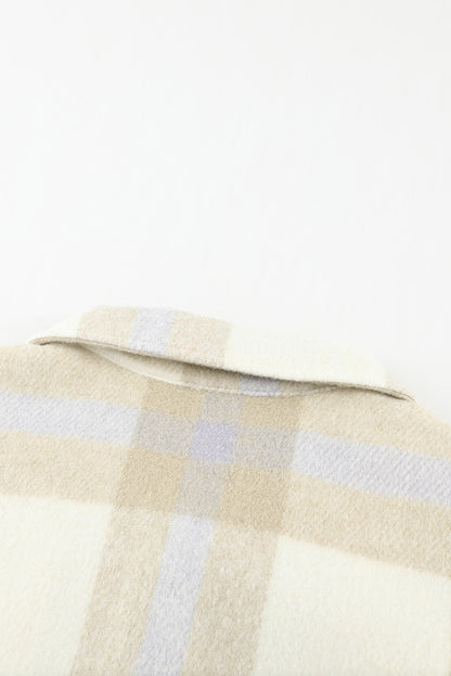 Veste à carreaux avec poche pour femme