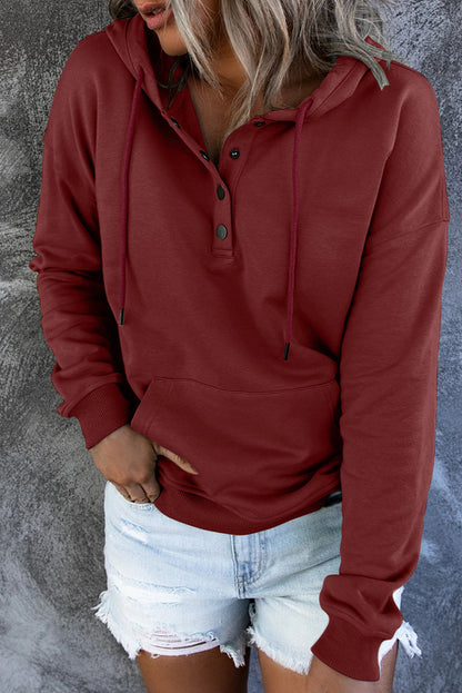 Sweat à capuche à boutons-pression avec poche