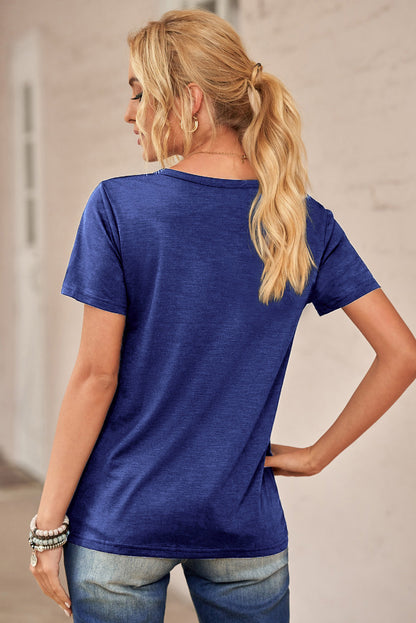 Camiseta mixta de algodón con cuello redondo y agujeros