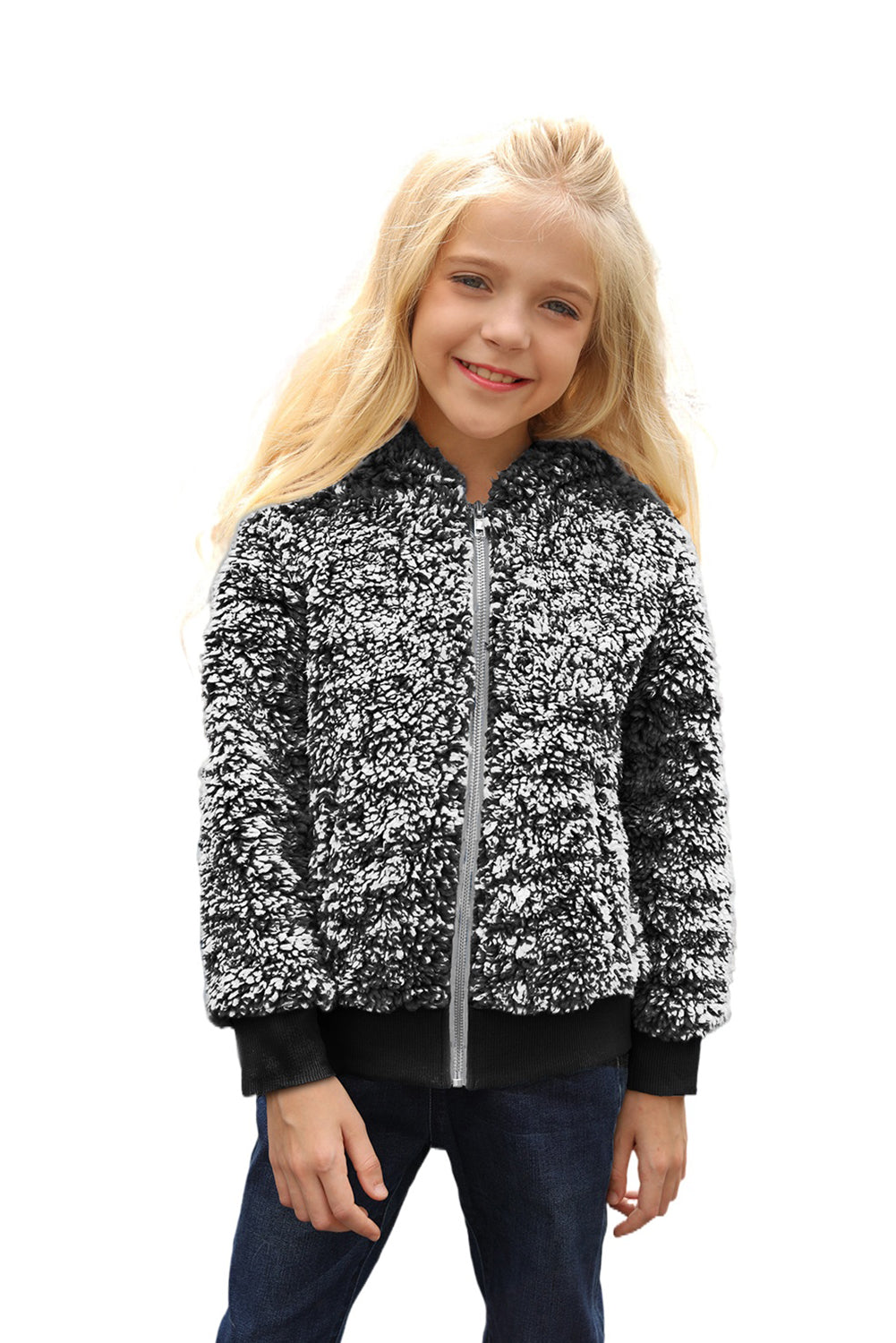Girls' Faux Fur Bomber Jacket