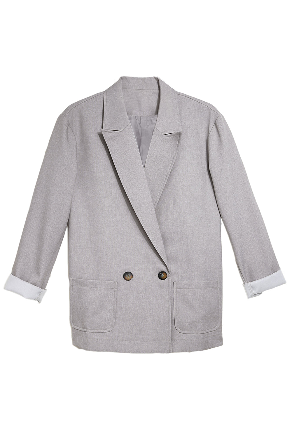 Buttoned Lapel Collar Blazer with Pocket