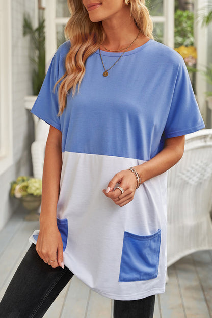 Mini-robe à poches colorblock 