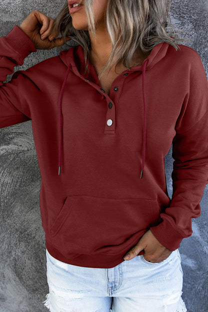 Sweat à capuche à boutons-pression avec poche