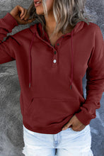 Snap Button Pullover Hoodie with Pocket