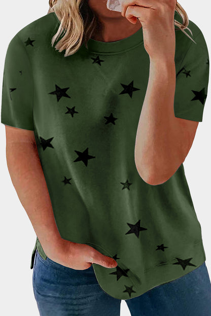 T-shirt ras du cou grande taille à imprimé léopard et éclairs