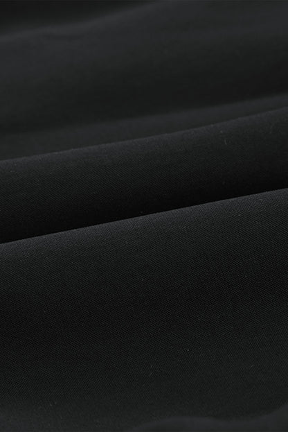 Khaki Bubble Sleeve Split Neck Ruffle Tunic Dress