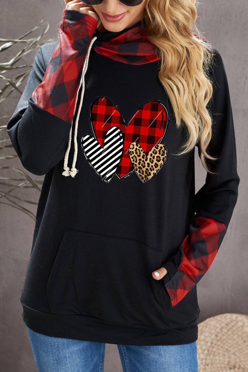 Sweat à capuche avec trou pour le pouce Double Hoods