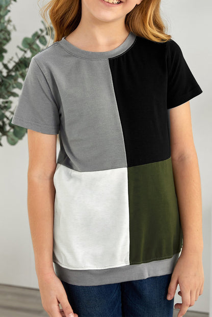 Camiseta colorblock rojo vino con aberturas