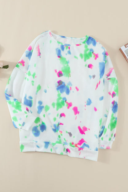 Top extragrande de manga larga con estampado de garabatos