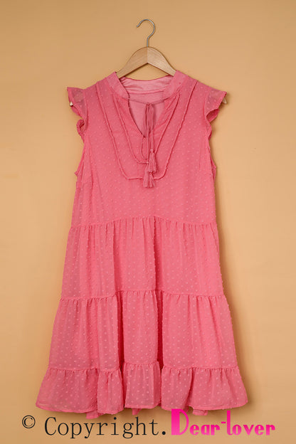 Swiss Dot Tiered Babydoll Mini Dress