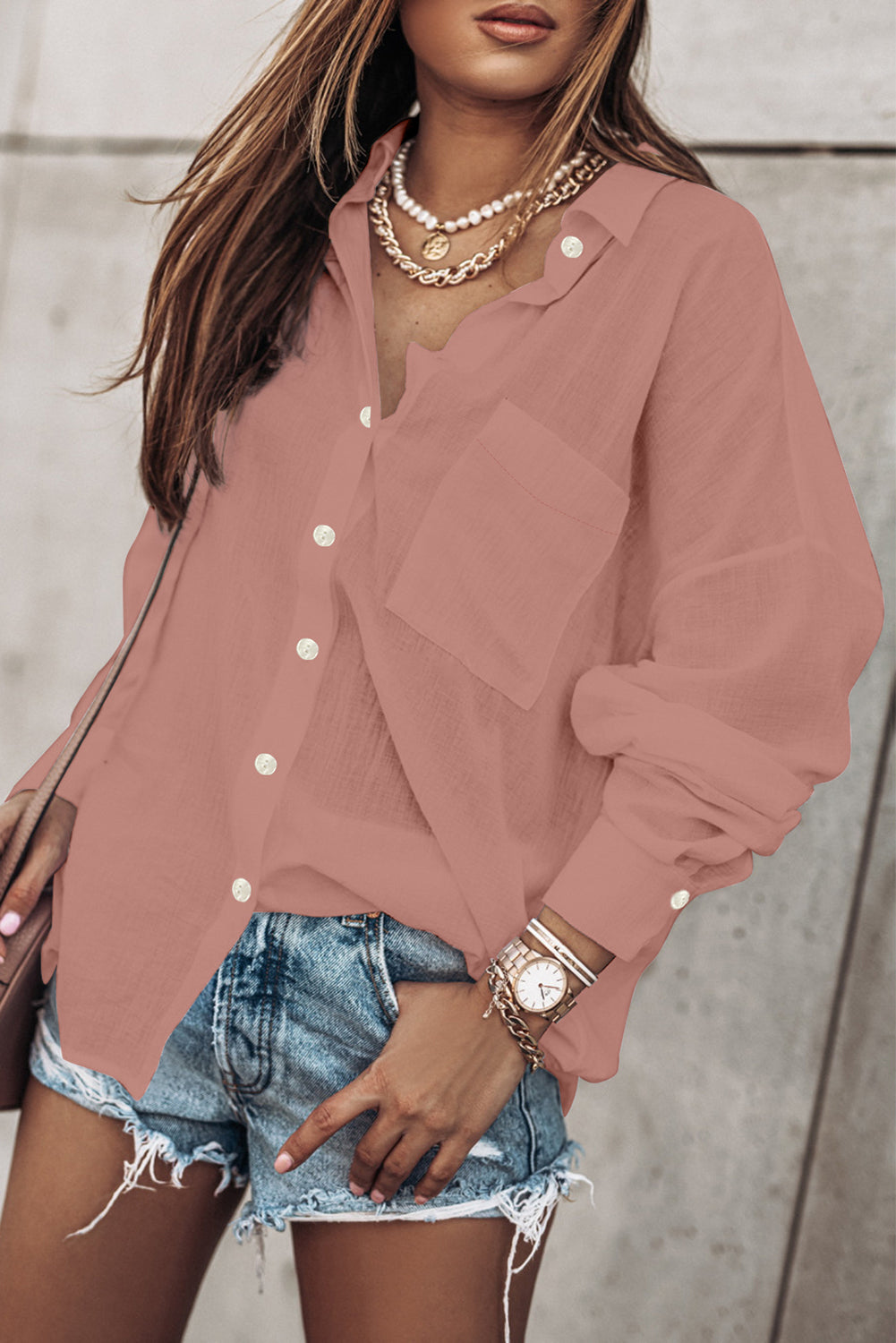 Camisa extragrande con botones boyfriend