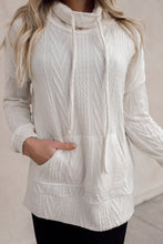 Cowl Neck Textured Sweatshirt