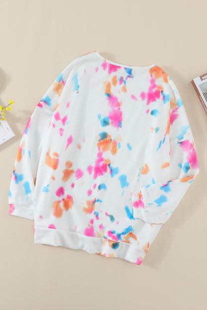 Top extragrande de manga larga con estampado de garabatos