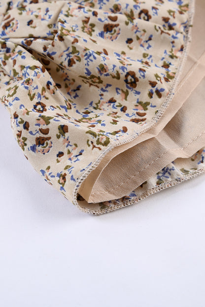 Graceful Elastic Waist Ruffled Floral Dress