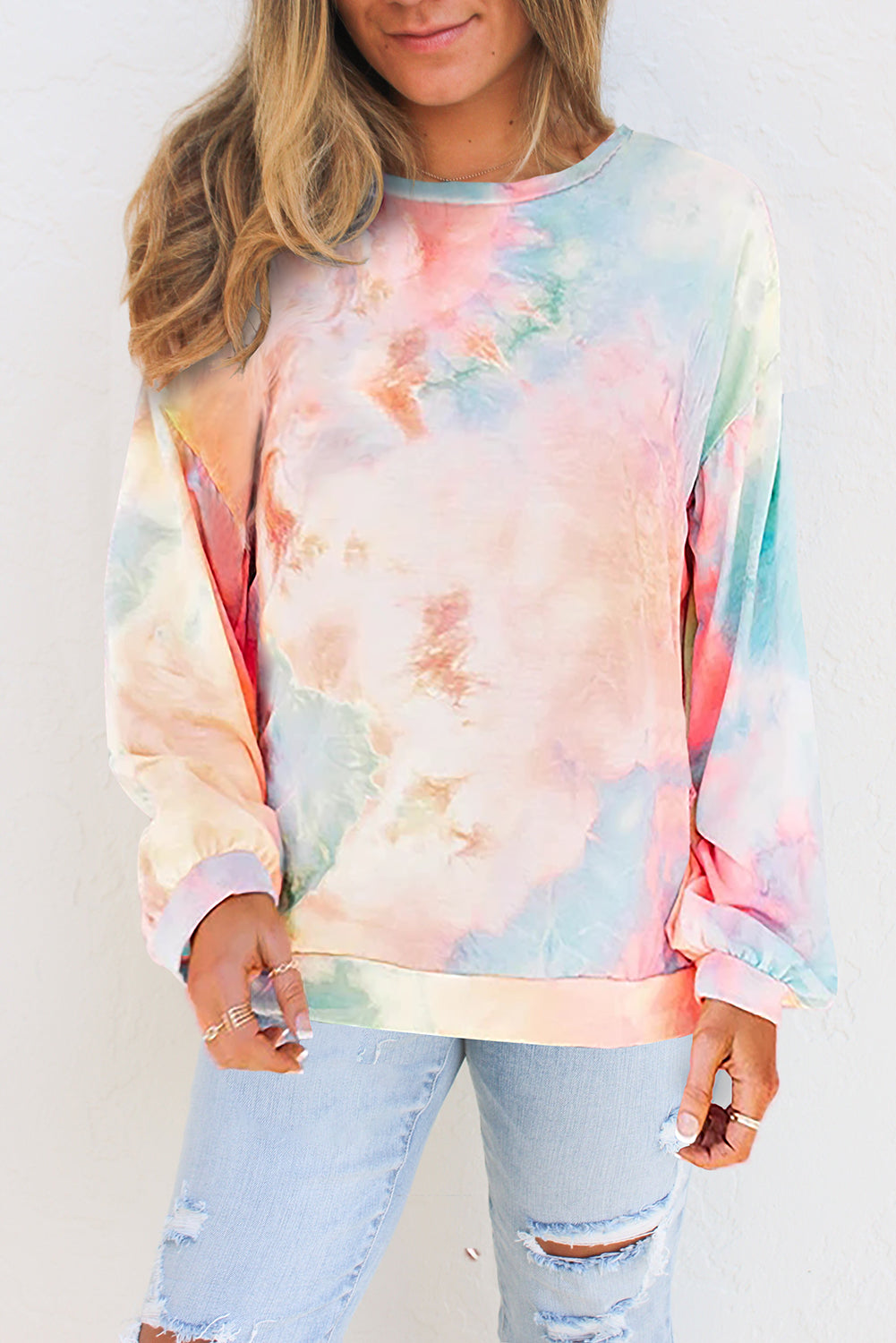 Sweat-shirt en tricot tie-dye 