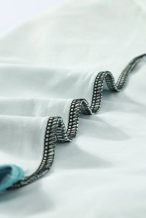 Tie-dye Splicing Long Sleeve Top