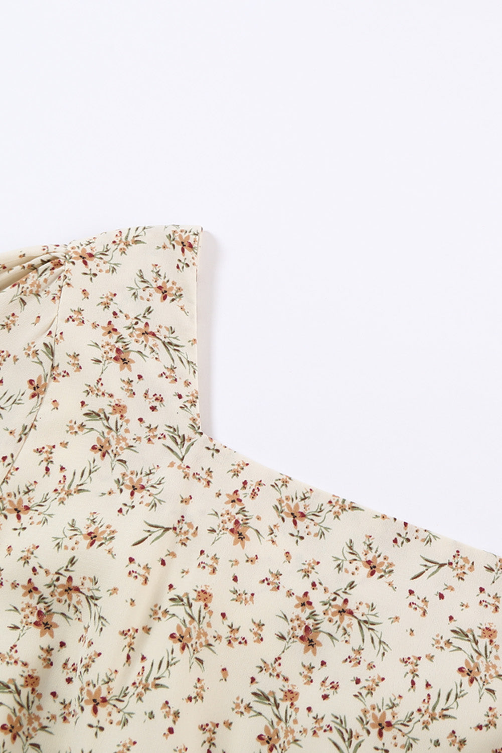 Graceful Elastic Waist Ruffled Floral Dress