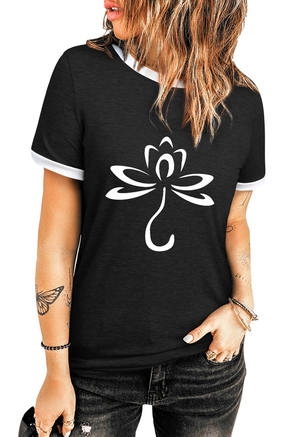 Top de manga corta con cuello redondo