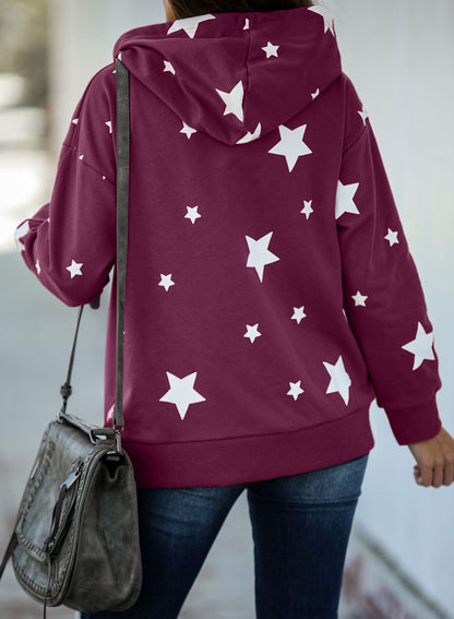 Sudadera de mezcla de algodón con capucha y estrellas
