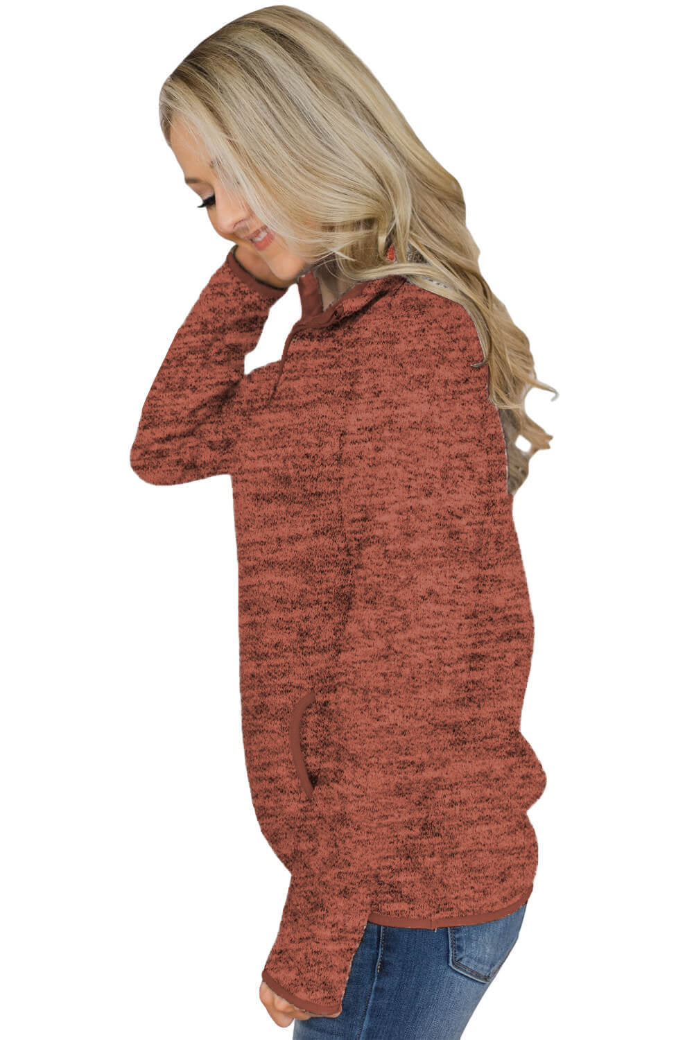 Sweat-shirt à fermeture éclair quart de tour 