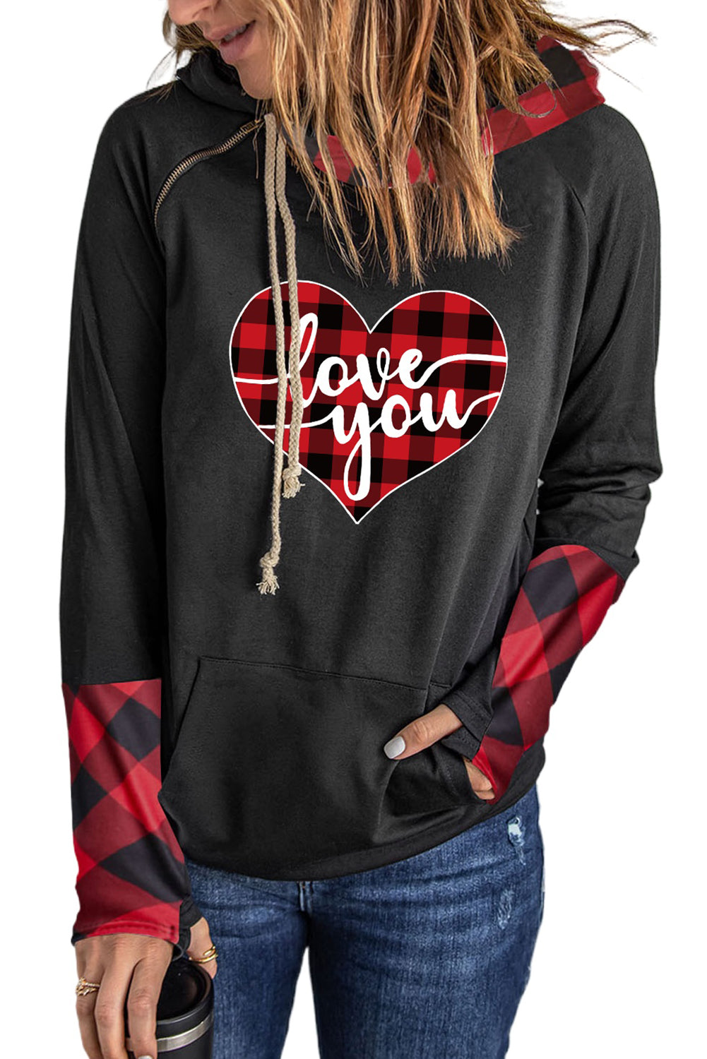 Sweat à capuche avec trou pour le pouce Double Hoods