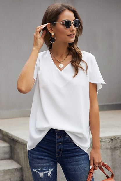 V Neck Short Sleeve Tee