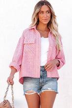 Plaid Tweed Button Up Shacket