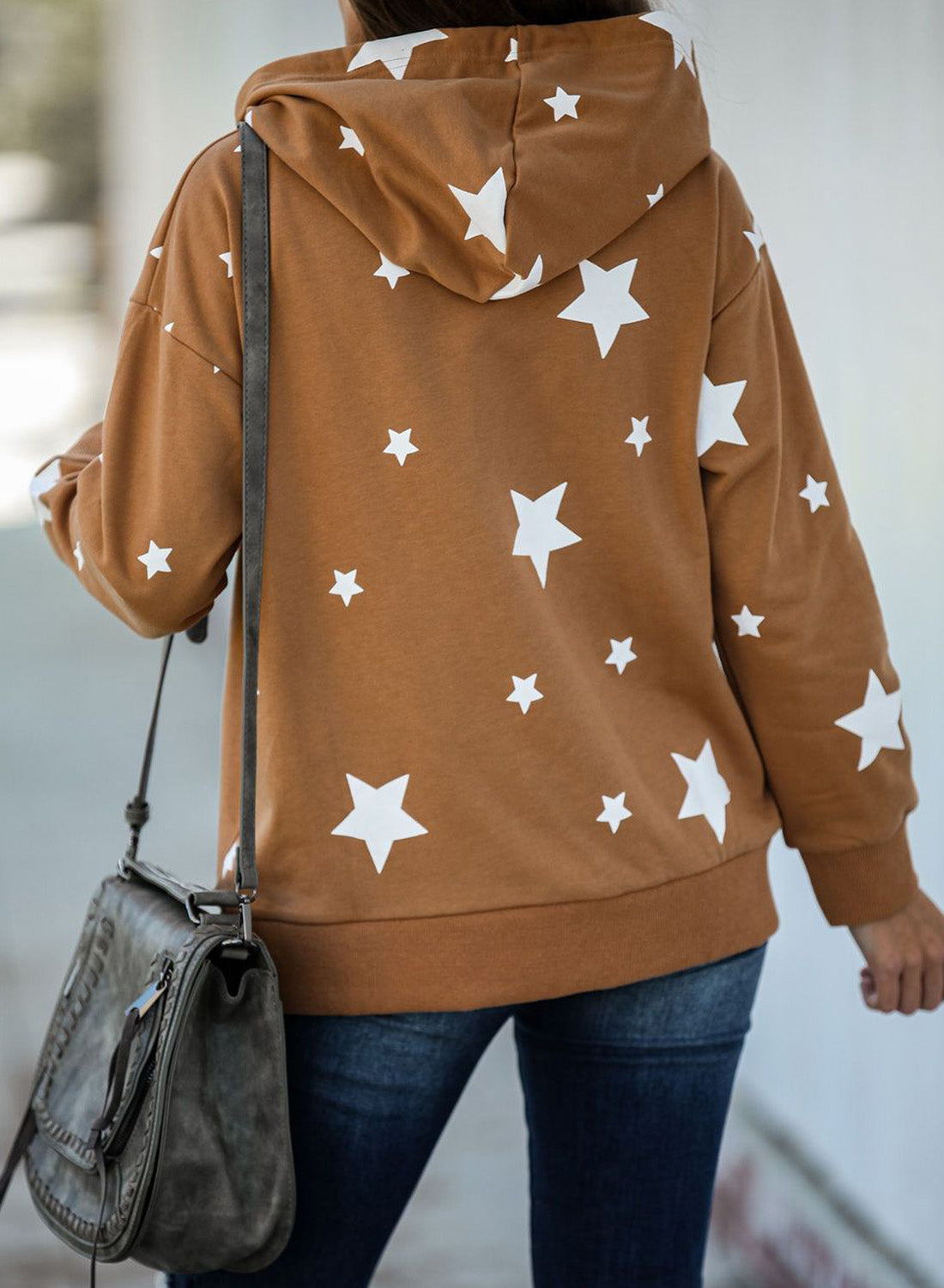 Sudadera de mezcla de algodón con capucha y estrellas