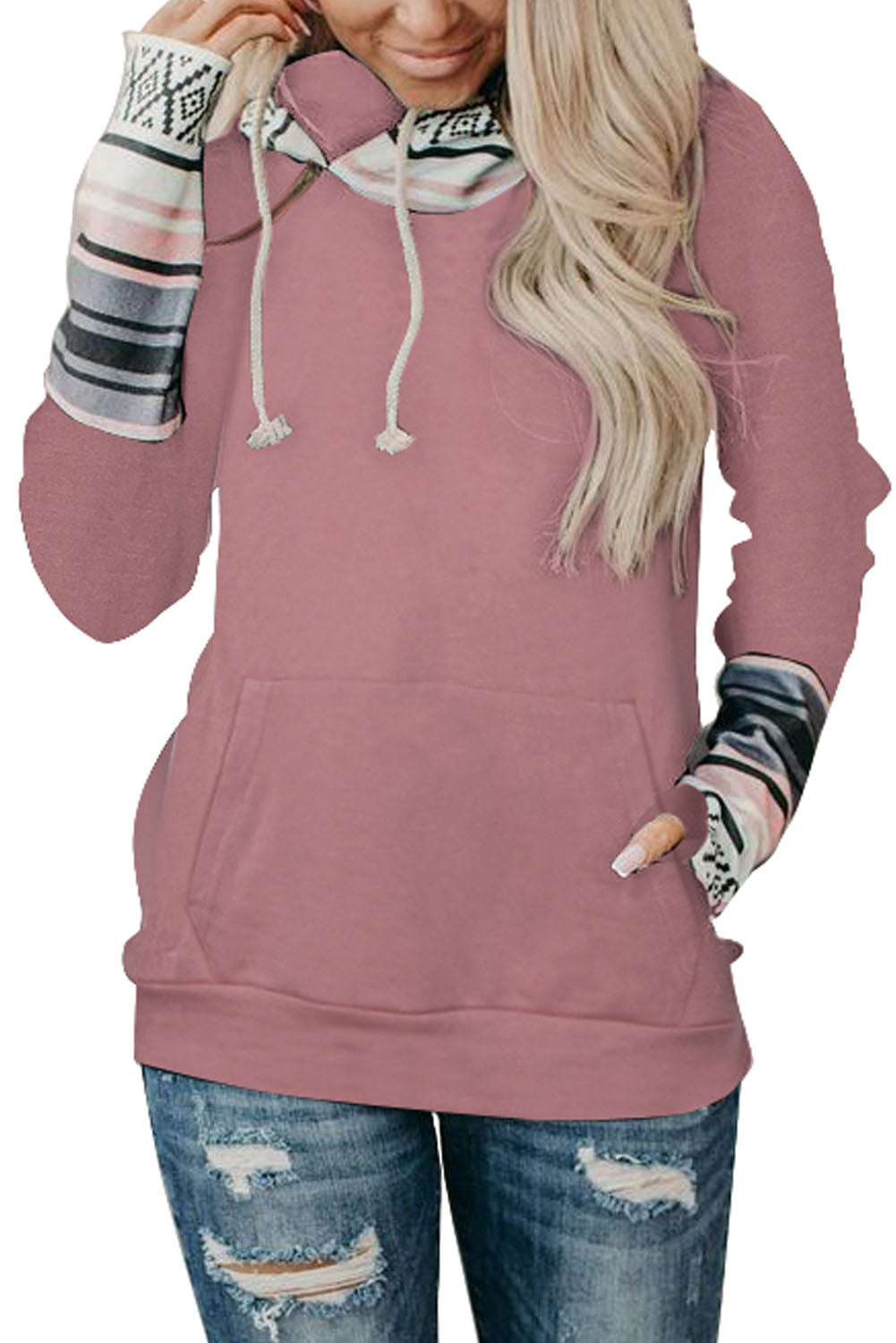 Sweat à capuche avec trou pour le pouce Double Hoods