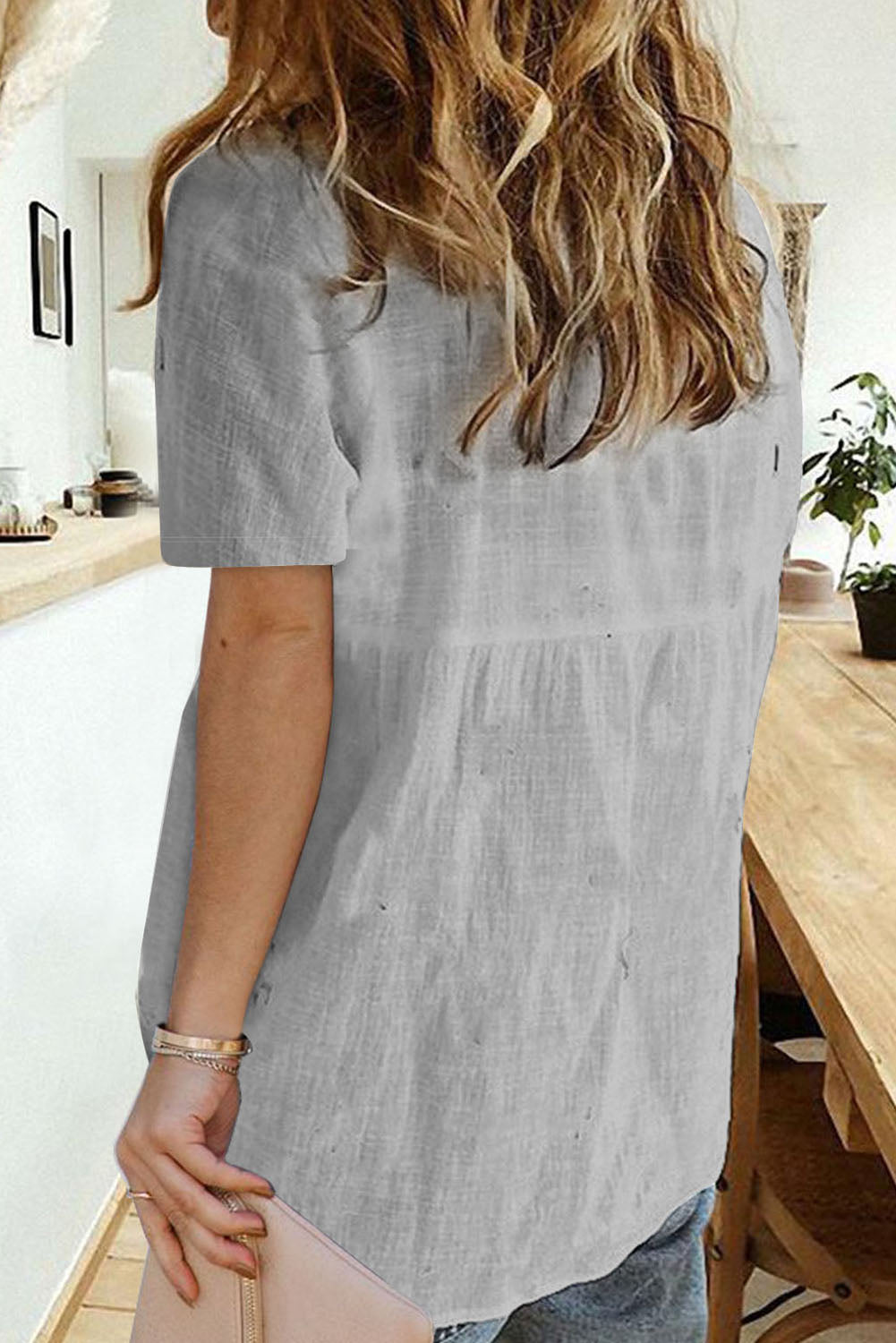 Top de manga corta con textura