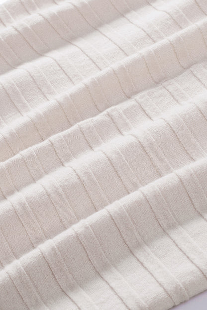 Cárdigan de punto acanalado con frente abierto 