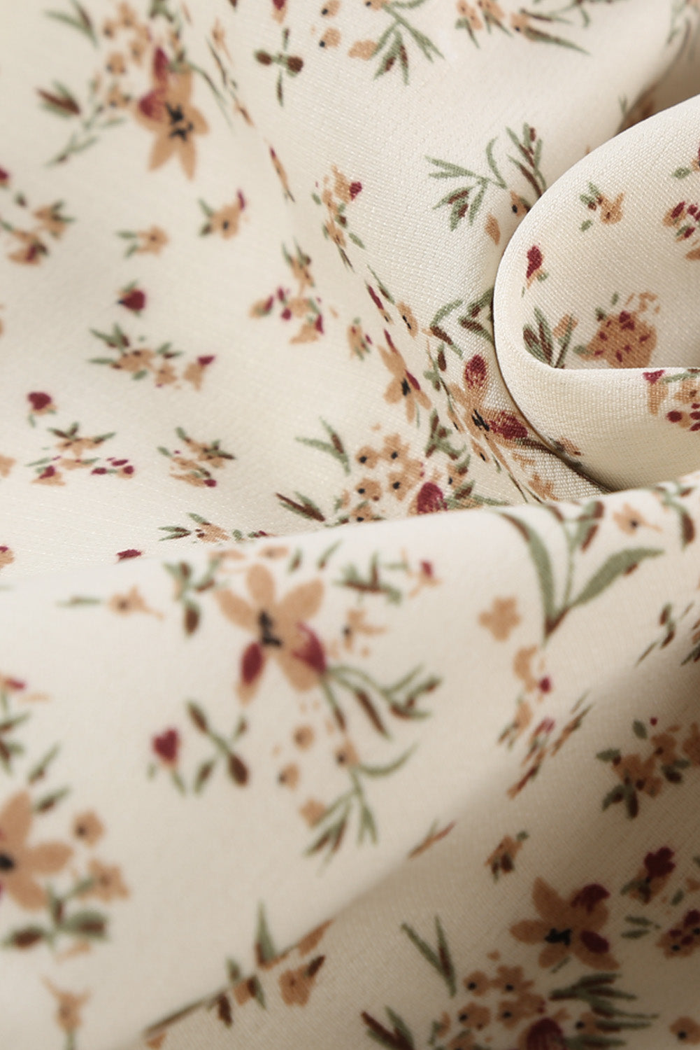 Graceful Elastic Waist Ruffled Floral Dress