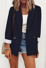 Buttoned Lapel Collar Blazer with Pocket