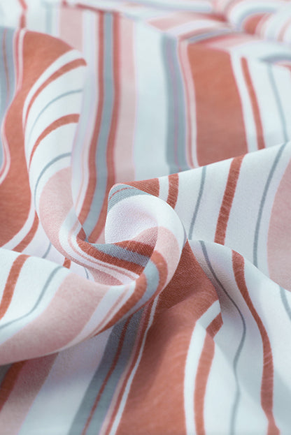 Chemise boutonnée rayée à poches et fentes 