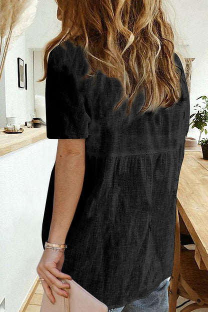 Top de manga corta con textura