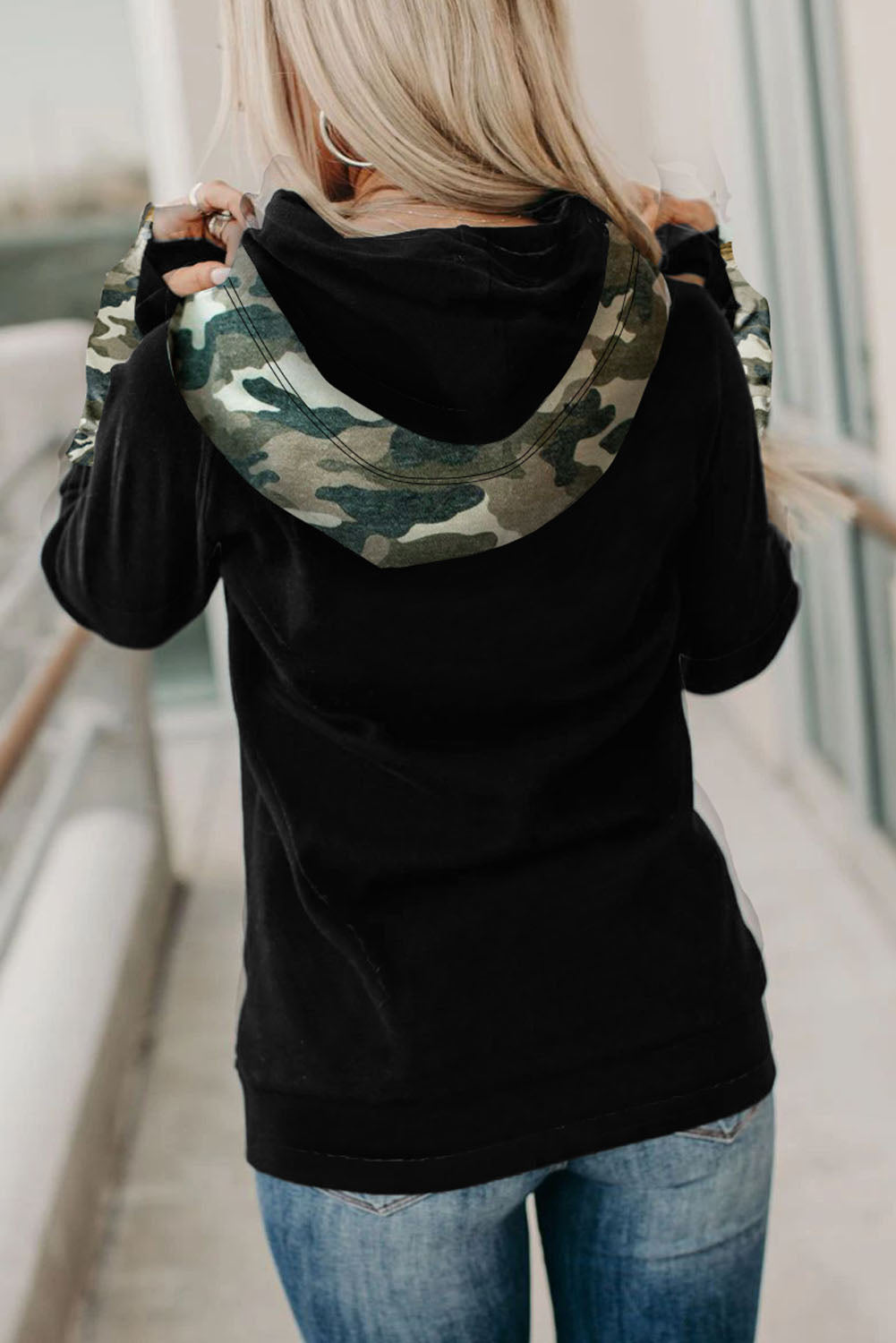 Sweat à capuche avec trou pour le pouce Double Hoods