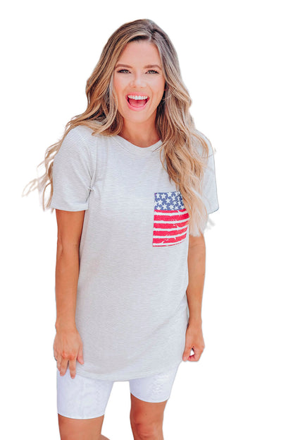 Camiseta de rayas con bolsillo de Only In America