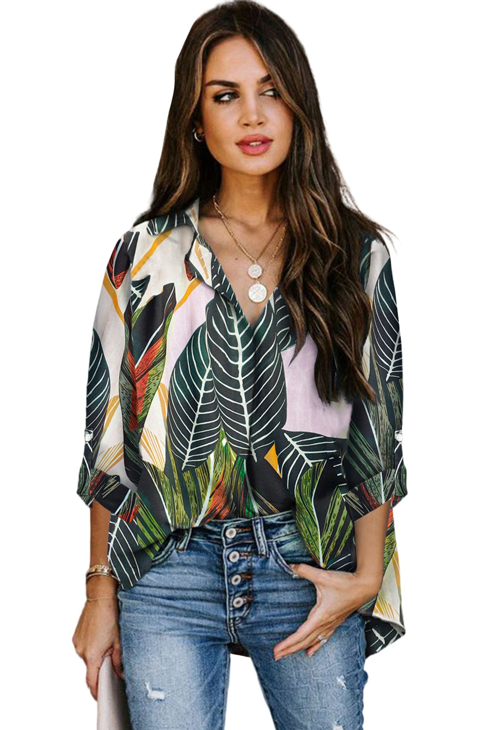 Floral Print Buttoned Long Sleeve Shirt