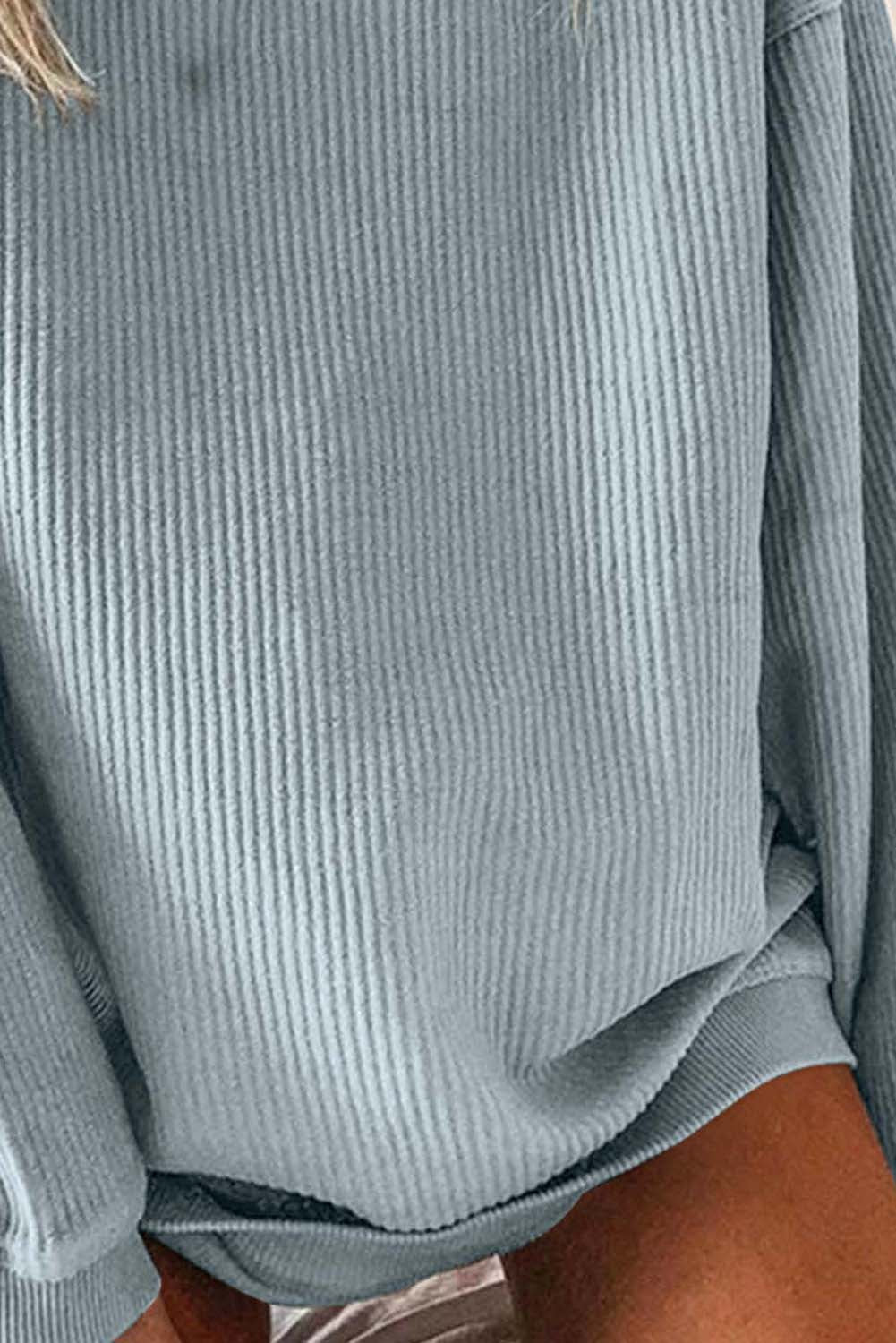 Sweat-shirt oversize côtelé à col ras du cou 