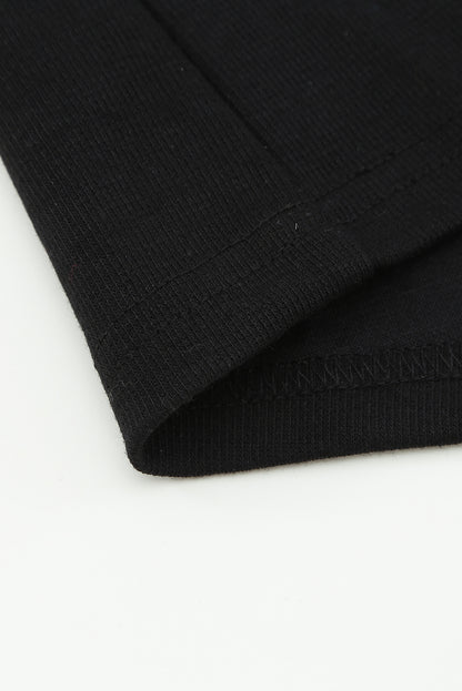 Ensemble deux pièces haut à manches tombantes et short en tricot côtelé gris