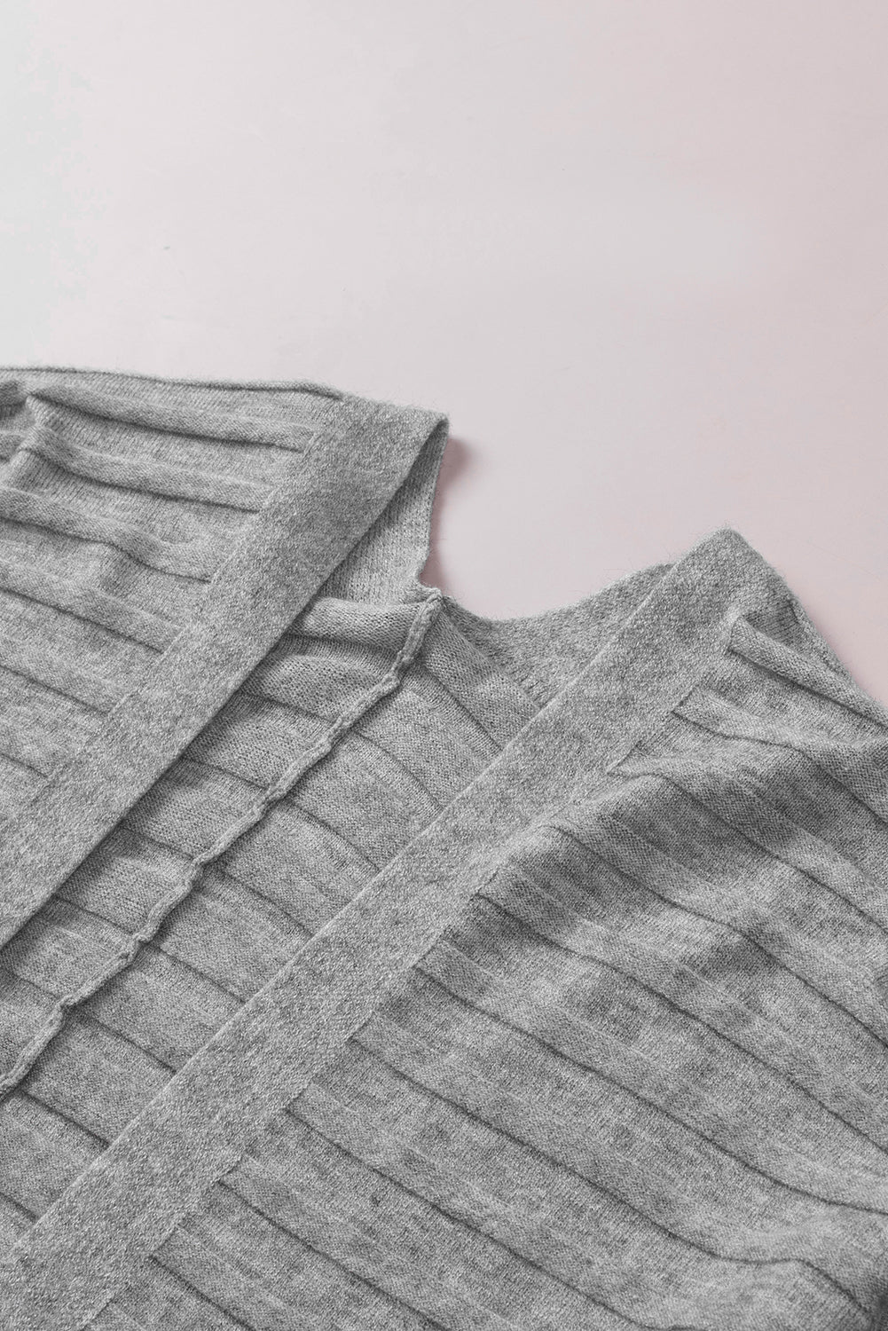 Cárdigan de punto acanalado con frente abierto 