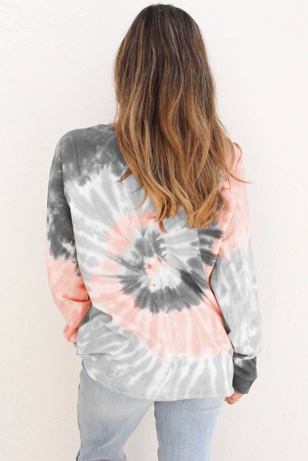 Sudadera de ocio holgada con teñido anudado de Ombre 