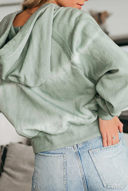 Sudadera tie-dye con bolsillo en algodón