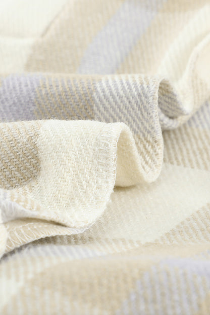 Veste à carreaux avec poche pour femme