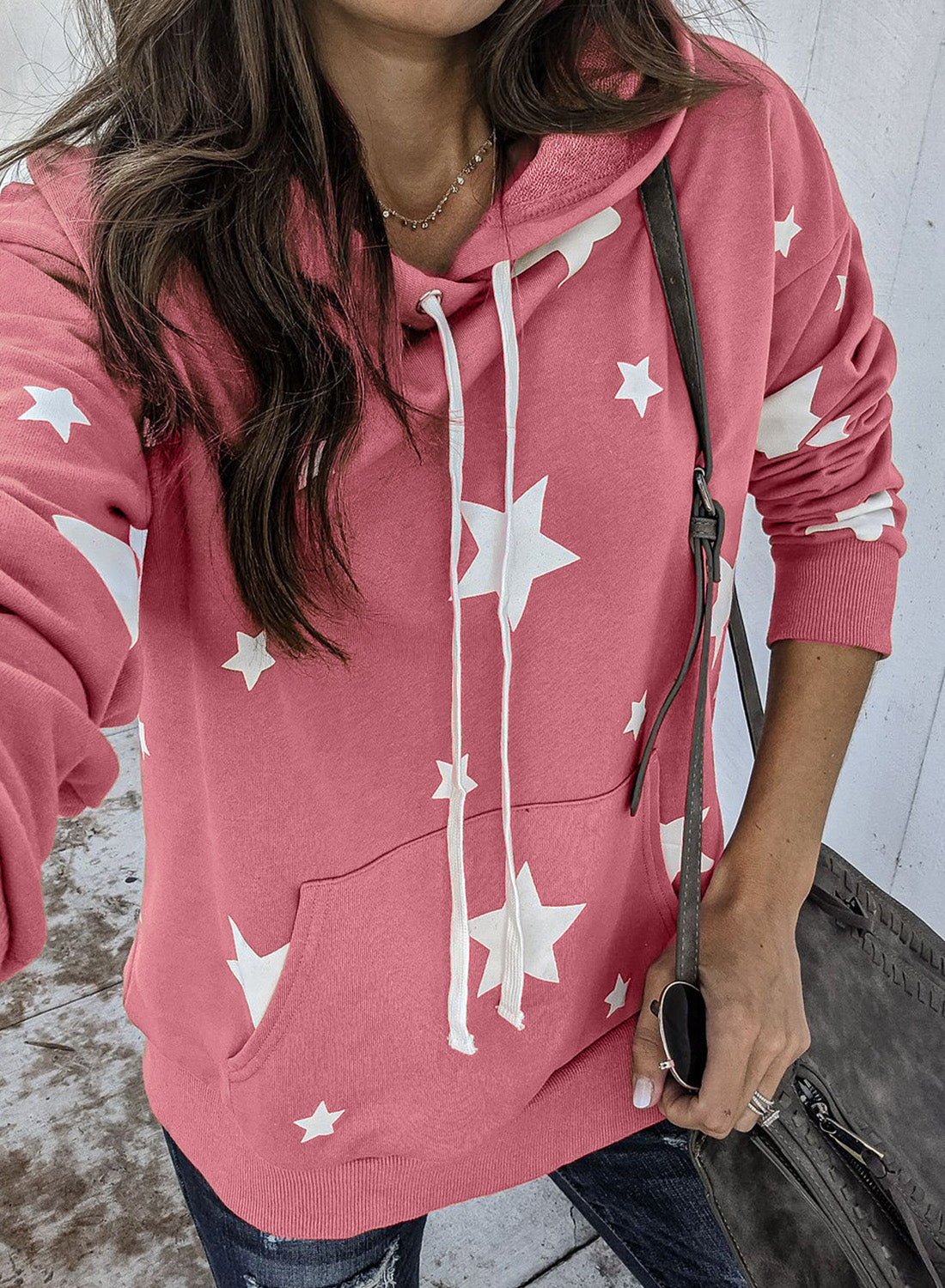 Sudadera de mezcla de algodón con capucha y estrellas