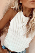 Cropped Ribbed Halter Tank