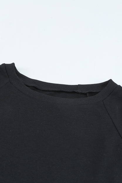 Sweat-shirt ras du cou uni coupe décontractée 