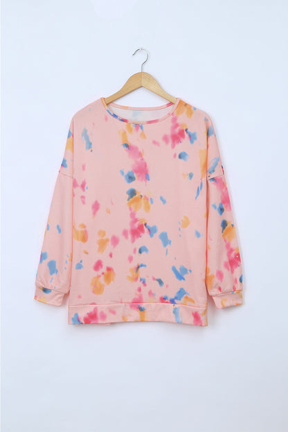 Top extragrande de manga larga con estampado de garabatos