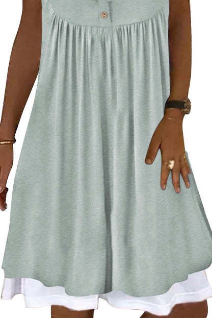 Mini-robe sans manches en deux pièces à volants 