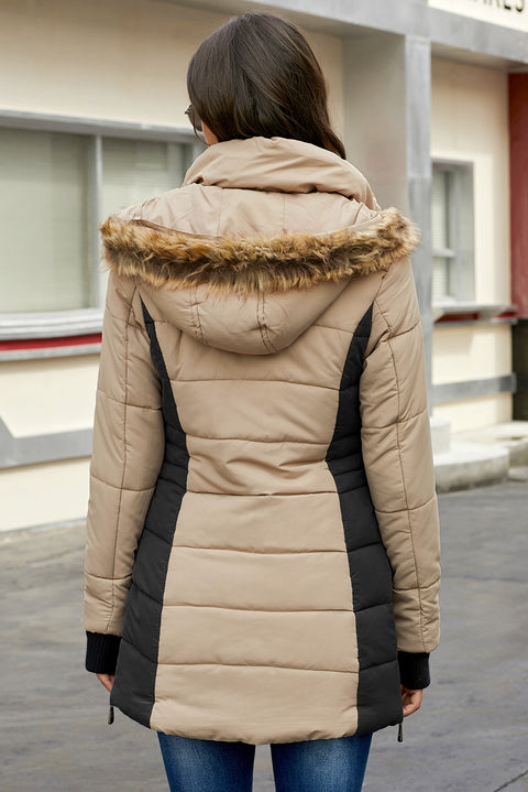 Khaki Outdoor Padded Jacket for Women